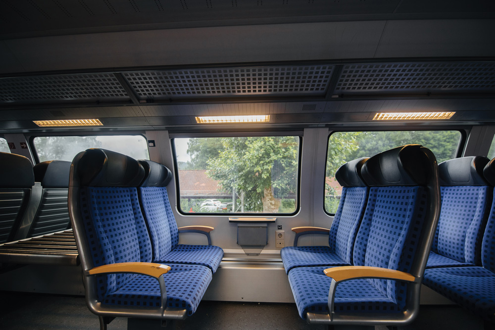 Railcar Interior with Seating